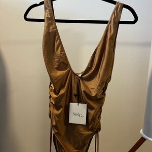 AndCo Bronze Metallic One Piece Swimsuit